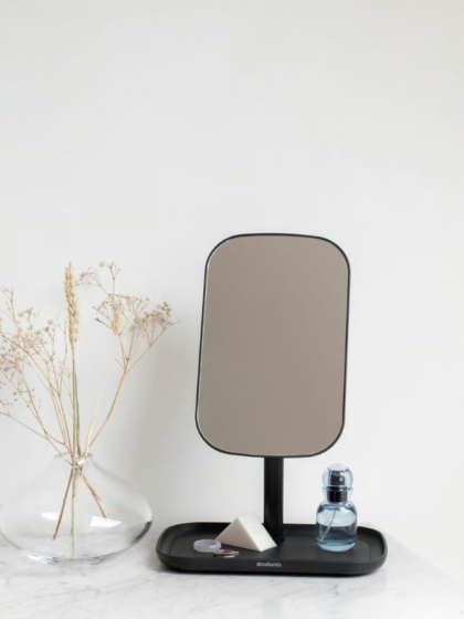 Brabantia, Specchio con vassoio portaoggetti grigio scuro